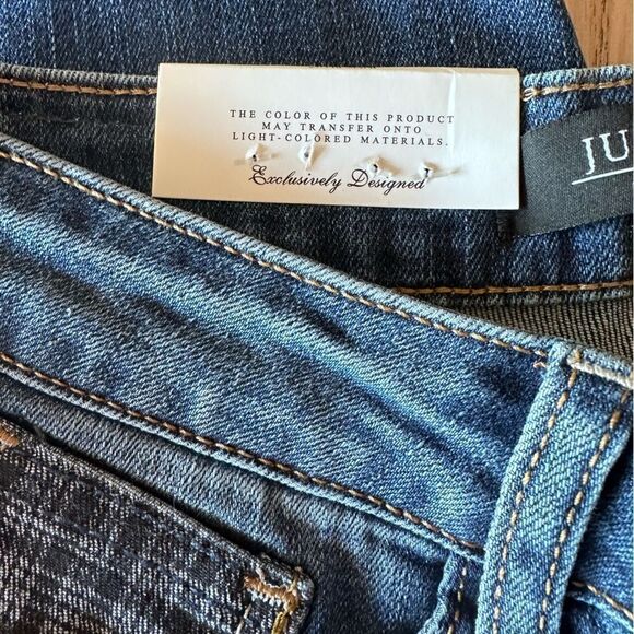 Judy Blue Plaid Cuff Midrise Slim fit boyfriend Jeans - Size 1/25 NWT - Picture 8 of 10